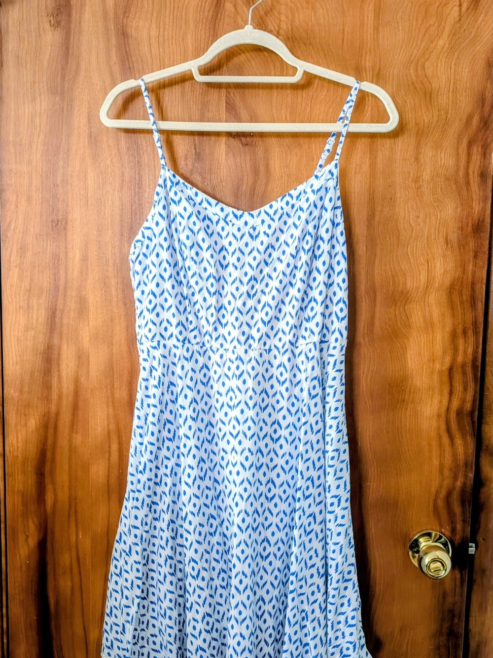Old Navy Sleeveless Blue Patterned Midi Dress - Lightweight Summer Dress